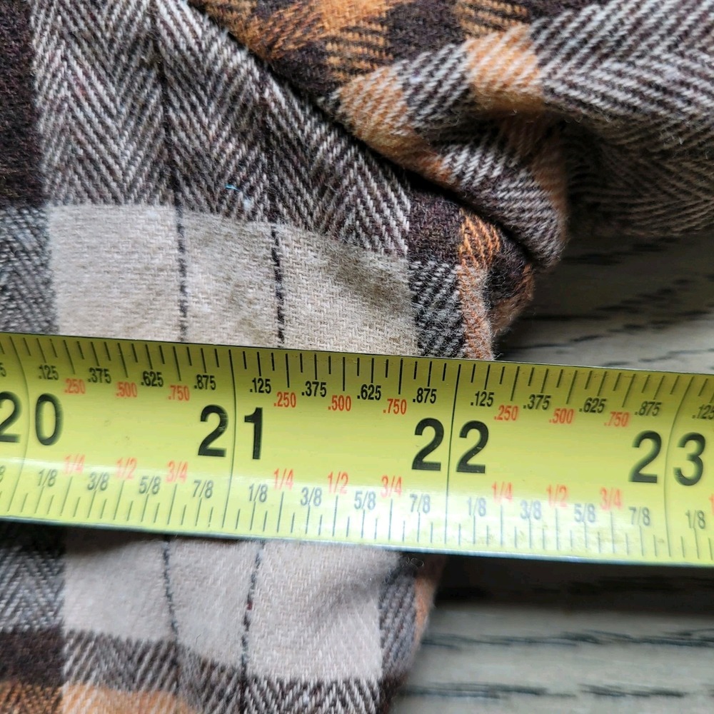 Miss Sparkling Women's Plaid Sherpa Lined Button Jacket XL Brown Beige Orange - Picture 7 of 7